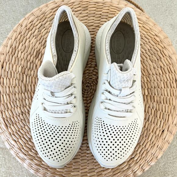 Crocs LiteRide Pacer Women's Size 9 Casual Comfort Sneaker Shoes Stucco Color - Picture 4 of 13